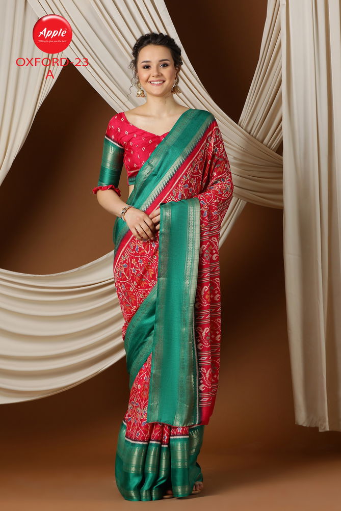 Oxford 23 By Apple Printed Silk Blend Designer Saree Wholesalers In Delhi
